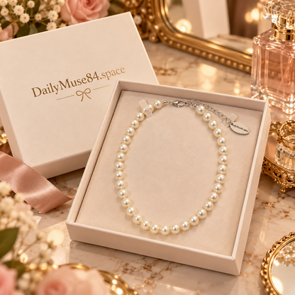 Faux Pearl Necklace with Silver-Tone Clasp