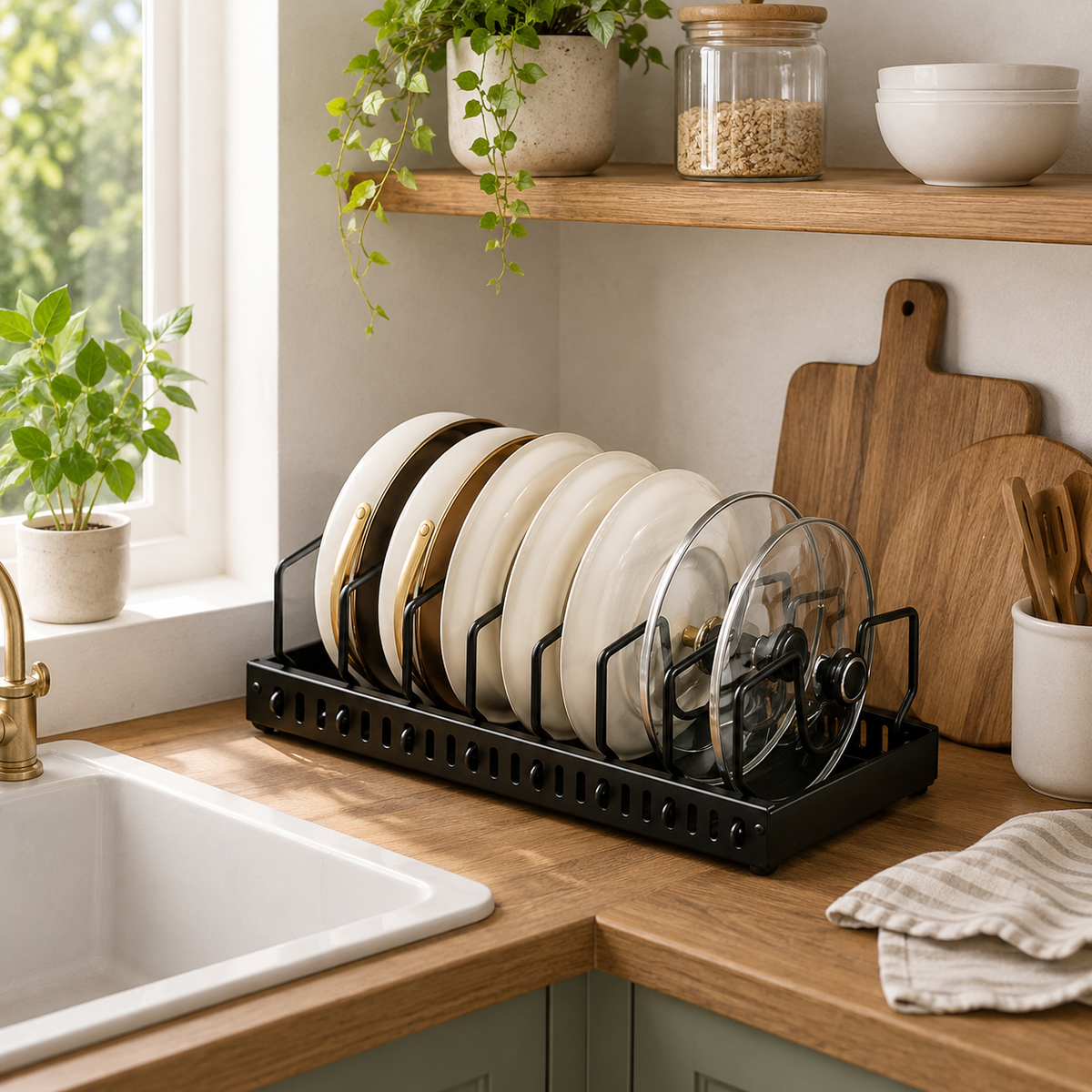 Adjustable Pull-Out Cookware Organizer