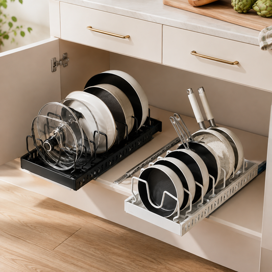 Adjustable Pull-Out Cookware Organizer