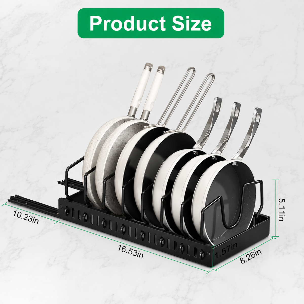 Adjustable Pull-Out Cookware Organizer