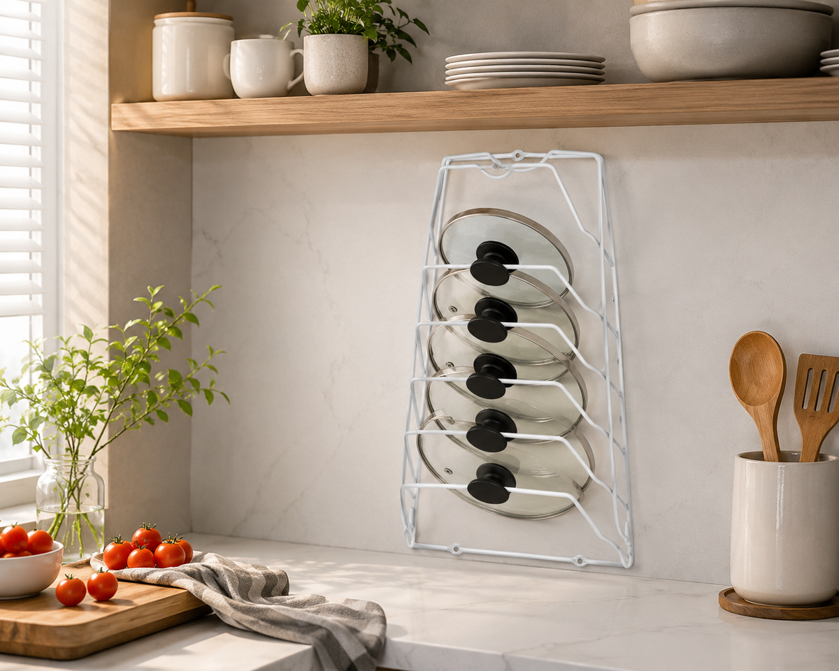 6-Tier Cabinet Lid Organizer Rack