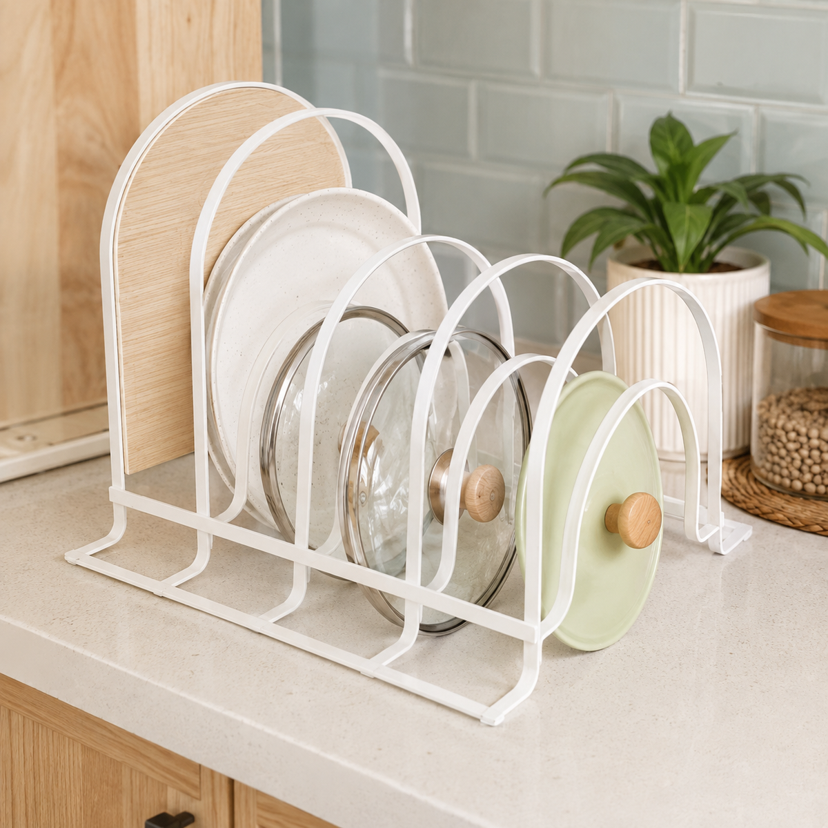 Wood Accent Pan & Lid Organizer