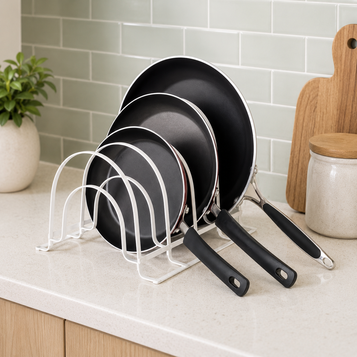 Wood Accent Pan & Lid Organizer