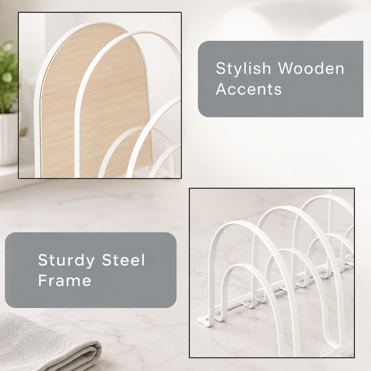 Wood Accent Pan & Lid Organizer