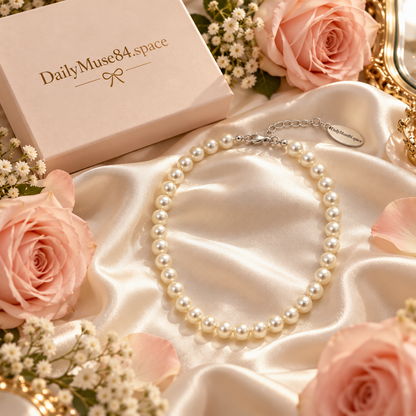 Faux Pearl Necklace with Silver-Tone Clasp