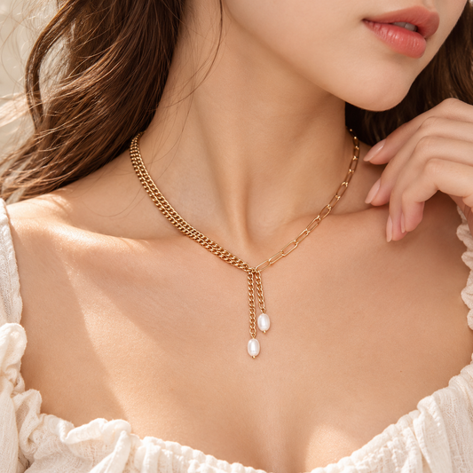 Goldtone Multi-Chain Y Necklace